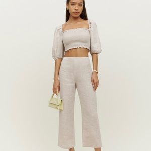 Reformation Scarlett Linen Two Piece Set brand new with tags!